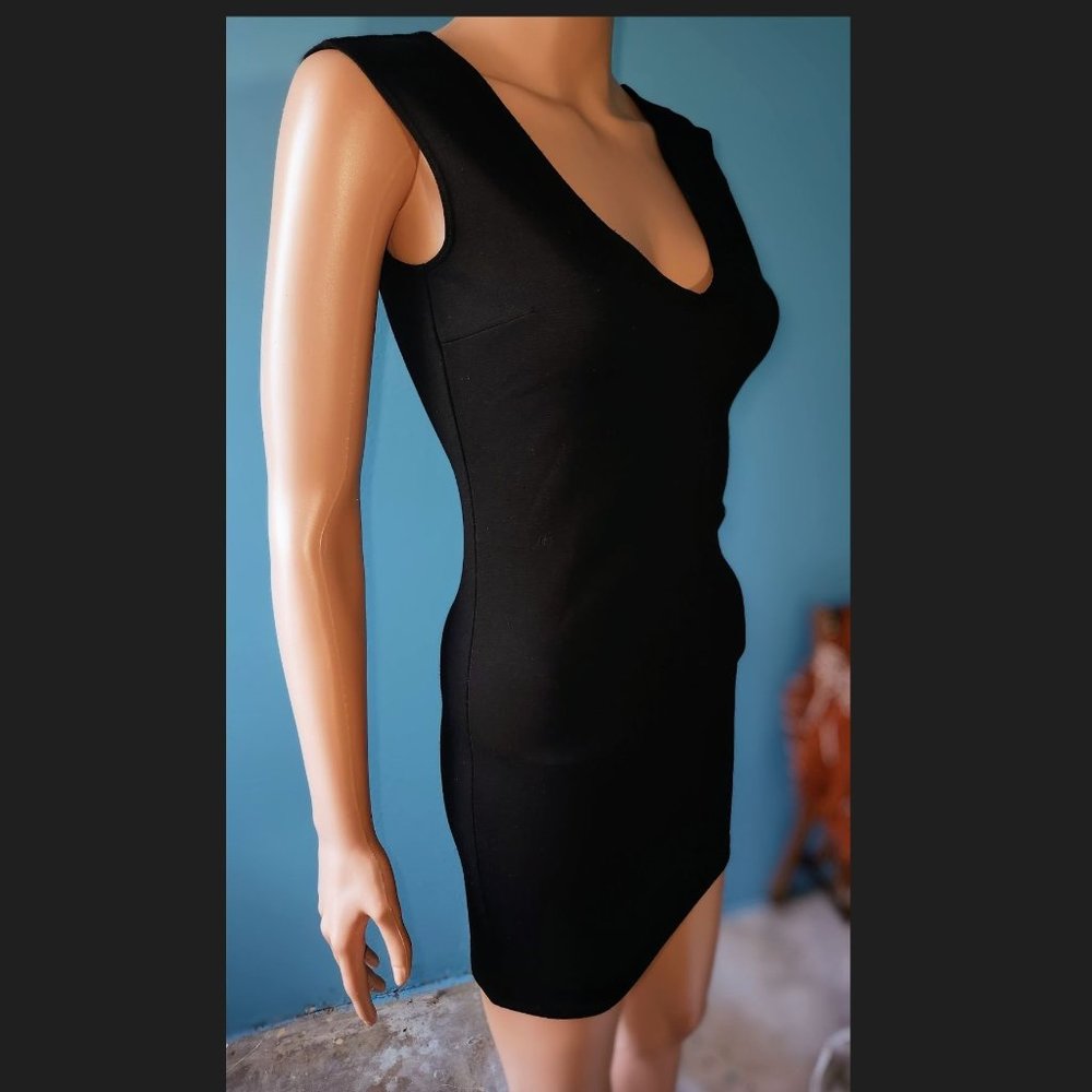 Forever 21 V-Back Bodycon Little Black Dress (Size S) - Sleeveless